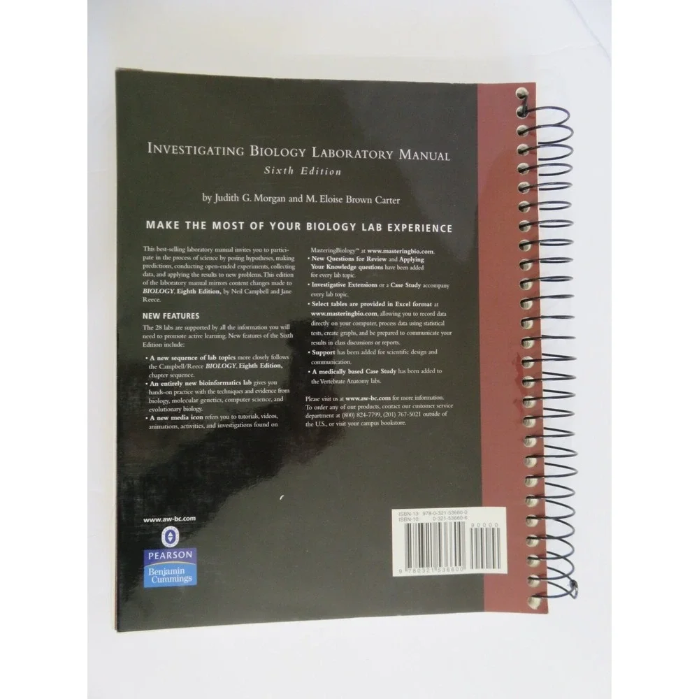 INVESTIGATING BIOLOGY LAB MANUAL By Judith Neil A. Campbell Morgan‎ Spiral Bound